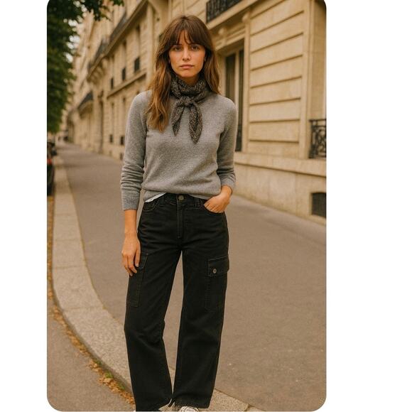 Y2K Polo Jeans 1967 Ralph Lauren Black Cargo Bootcut Jeans Off Duty Model 90s - Picture 1 of 6